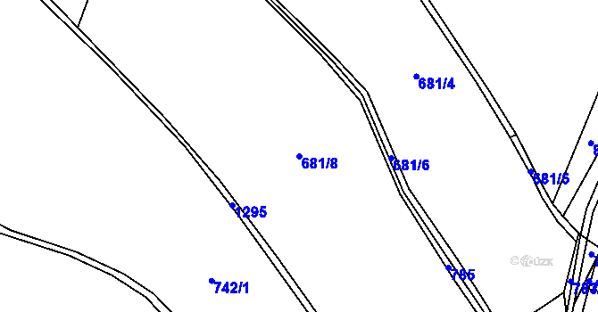Parcela st. 681/8 v KÚ Tošovice, Katastrální mapa