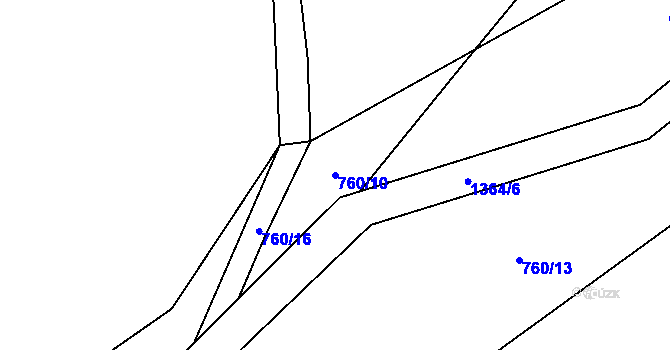 Parcela st. 760/10 v KÚ Tošovice, Katastrální mapa