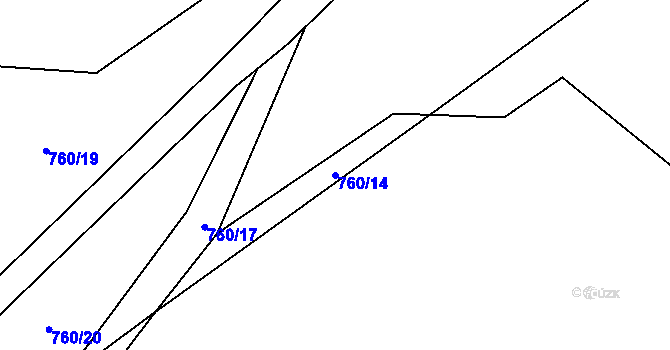 Parcela st. 760/14 v KÚ Tošovice, Katastrální mapa