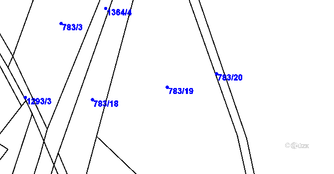 Parcela st. 783/19 v KÚ Tošovice, Katastrální mapa