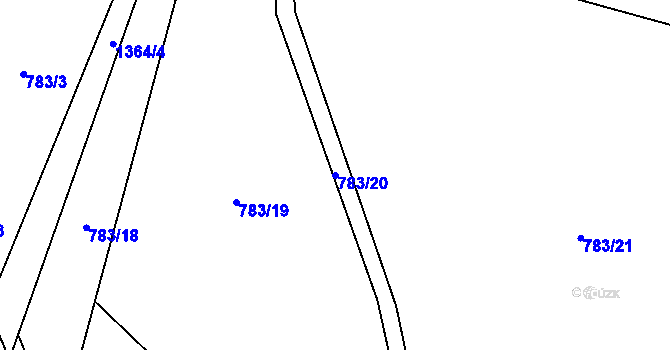Parcela st. 783/20 v KÚ Tošovice, Katastrální mapa
