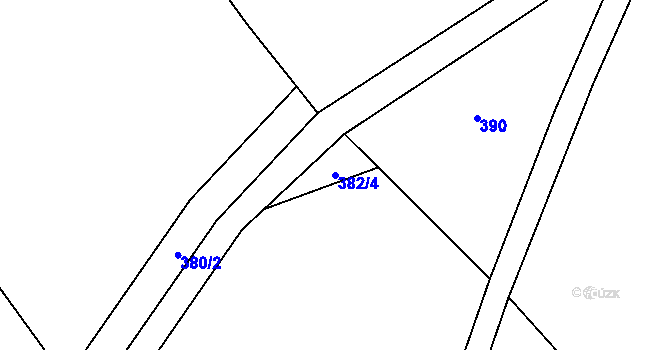 Parcela st. 382/4 v KÚ Tošovice, Katastrální mapa