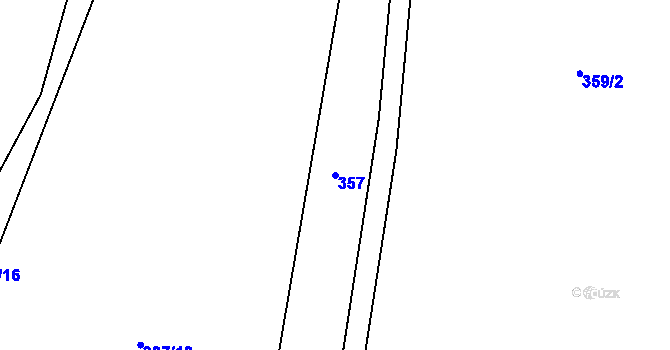 Parcela st. 357 v KÚ Touboř, Katastrální mapa
