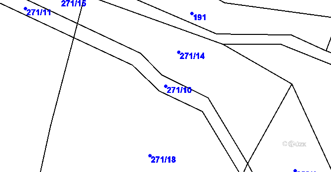 Parcela st. 271/10 v KÚ Touboř, Katastrální mapa