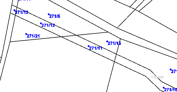 Parcela st. 271/11 v KÚ Touboř, Katastrální mapa