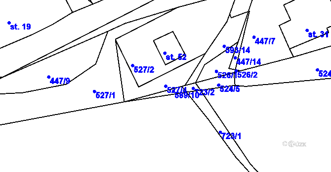 Parcela st. 527/4 v KÚ Dolní Šebířov, Katastrální mapa