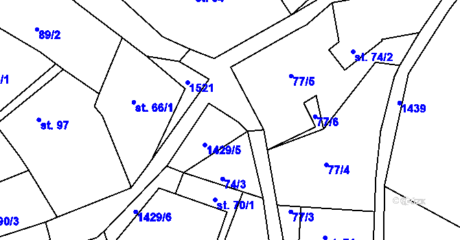 Parcela st. 103 v KÚ Knínice u Touchořin, Katastrální mapa
