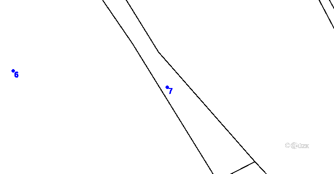 Parcela st. 7 v KÚ Knínice u Touchořin, Katastrální mapa
