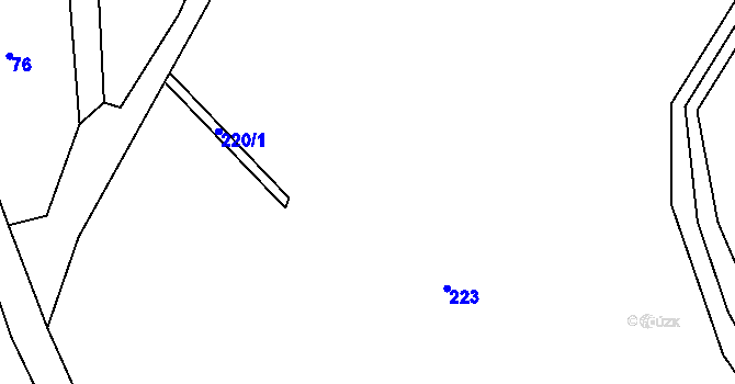 Parcela st. 216 v KÚ Knínice u Touchořin, Katastrální mapa
