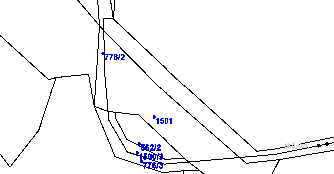 Parcela st. 562/3 v KÚ Knínice u Touchořin, Katastrální mapa