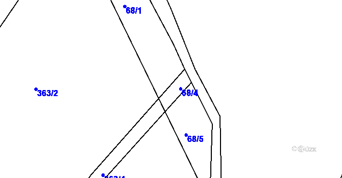 Parcela st. 68/3 v KÚ Knínice u Touchořin, Katastrální mapa