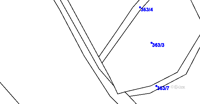 Parcela st. 70/3 v KÚ Knínice u Touchořin, Katastrální mapa