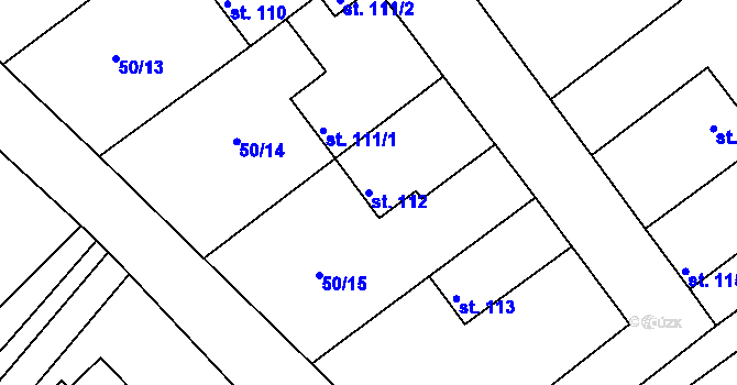Parcela st. 112 v KÚ Touchovice, Katastrální mapa