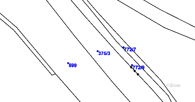 Parcela st. 375/3 v KÚ Touchovice, Katastrální mapa