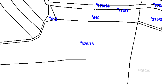 Parcela st. 375/13 v KÚ Touchovice, Katastrální mapa