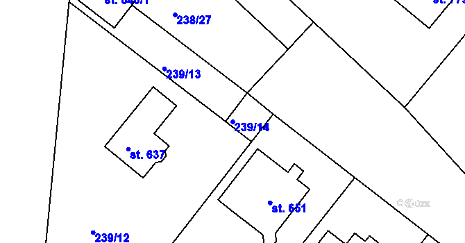 Parcela st. 239/14 v KÚ Lázně Toušeň, Katastrální mapa