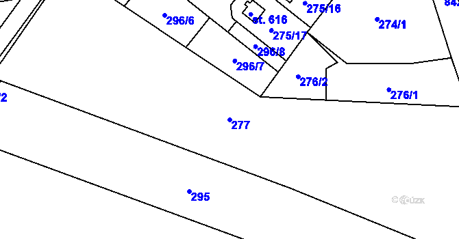 Parcela st. 277 v KÚ Lázně Toušeň, Katastrální mapa