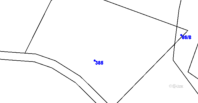 Parcela st. 86/5 v KÚ Toušice, Katastrální mapa