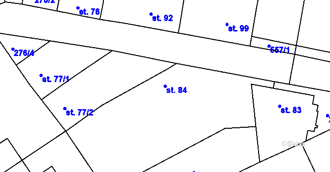 Parcela st. 84 v KÚ Donín, Katastrální mapa