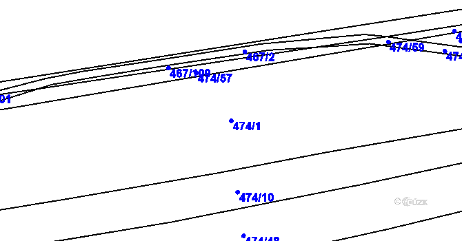 Parcela st. 474/1 v KÚ Donín, Katastrální mapa