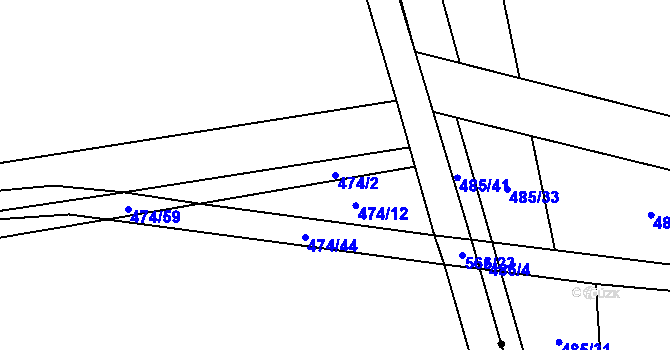 Parcela st. 474/2 v KÚ Donín, Katastrální mapa