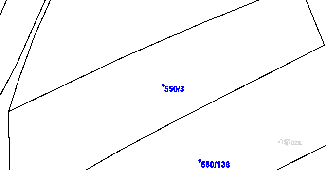Parcela st. 550/3 v KÚ Donín, Katastrální mapa
