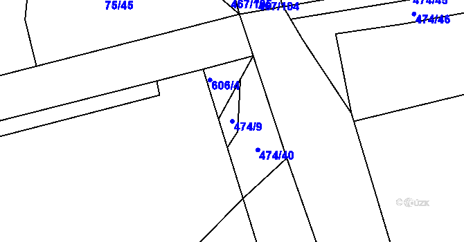 Parcela st. 474/9 v KÚ Donín, Katastrální mapa