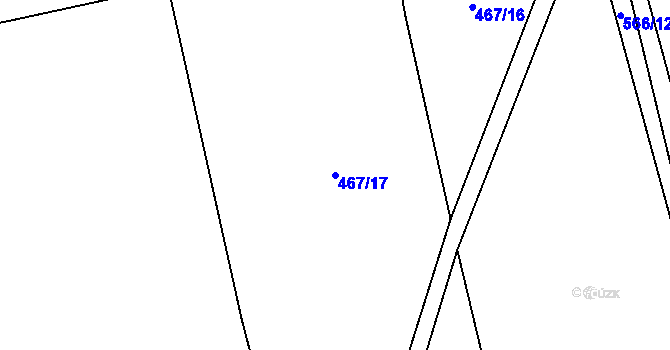 Parcela st. 467/17 v KÚ Donín, Katastrální mapa
