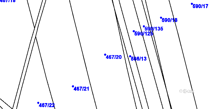 Parcela st. 467/20 v KÚ Donín, Katastrální mapa