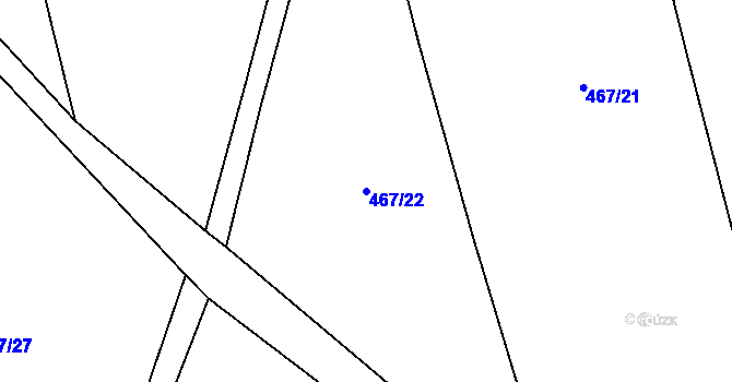 Parcela st. 467/22 v KÚ Donín, Katastrální mapa