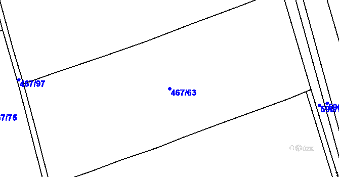 Parcela st. 467/63 v KÚ Donín, Katastrální mapa