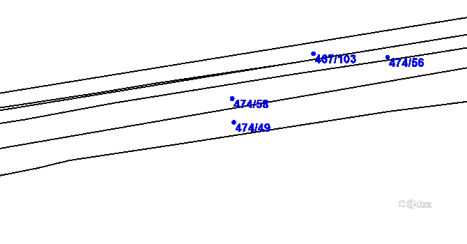 Parcela st. 474/49 v KÚ Donín, Katastrální mapa