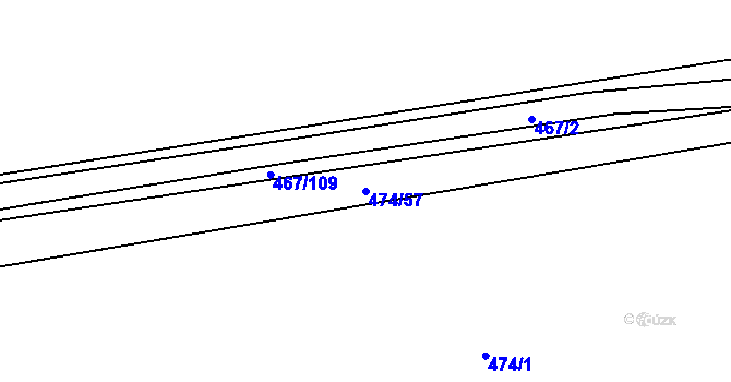 Parcela st. 474/57 v KÚ Donín, Katastrální mapa
