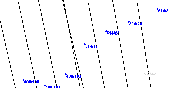 Parcela st. 514/17 v KÚ Donín, Katastrální mapa