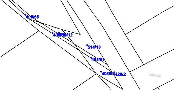 Parcela st. 514/18 v KÚ Donín, Katastrální mapa