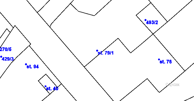 Parcela st. 79/1 v KÚ Toužetín, Katastrální mapa