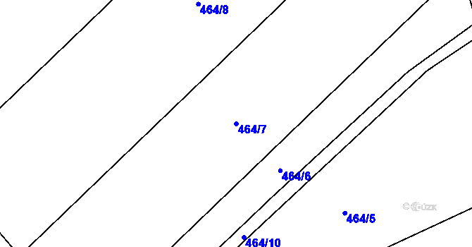 Parcela st. 464/7 v KÚ Toužetín, Katastrální mapa