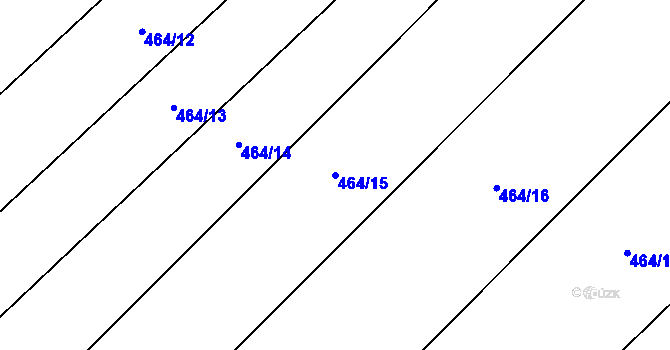 Parcela st. 464/15 v KÚ Toužetín, Katastrální mapa