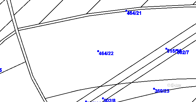 Parcela st. 464/22 v KÚ Toužetín, Katastrální mapa