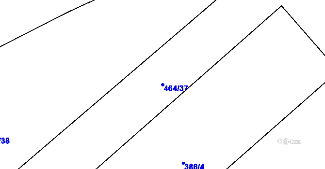 Parcela st. 464/37 v KÚ Toužetín, Katastrální mapa
