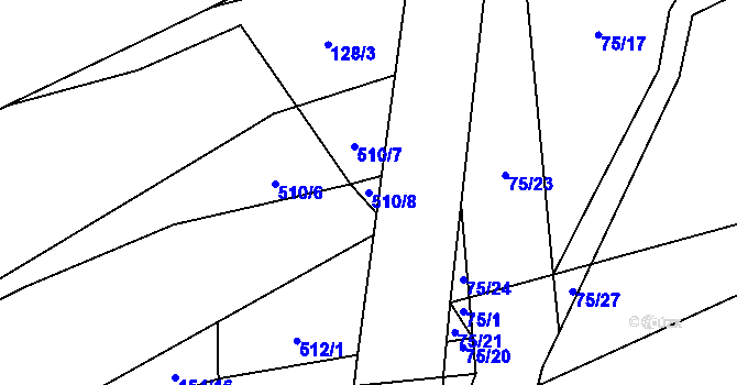 Parcela st. 510/8 v KÚ Toužetín, Katastrální mapa
