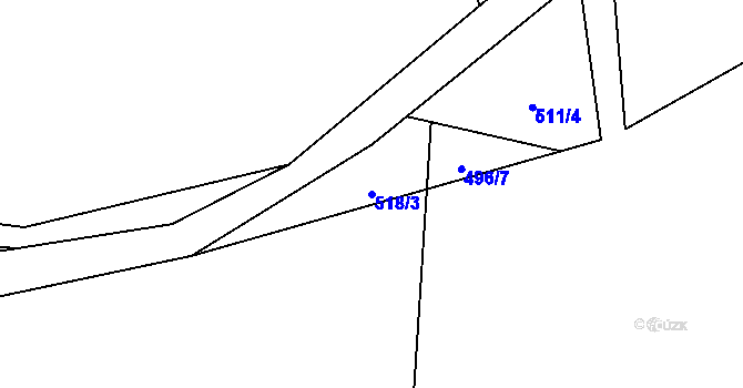 Parcela st. 518/3 v KÚ Kojšovice, Katastrální mapa
