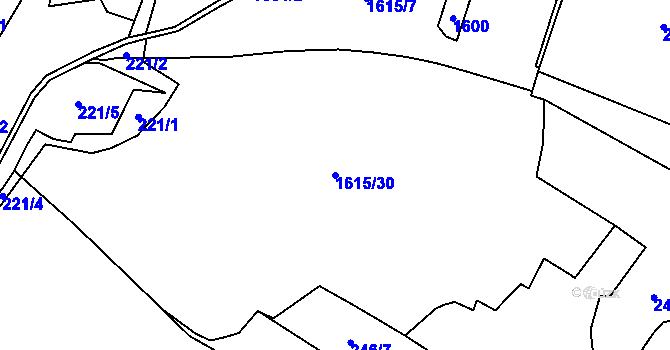 Parcela st. 1615/30 v KÚ Kojšovice, Katastrální mapa