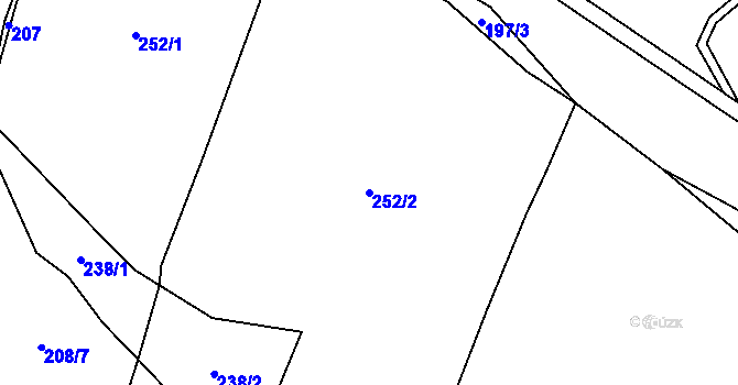 Parcela st. 252/2 v KÚ Lachovice, Katastrální mapa
