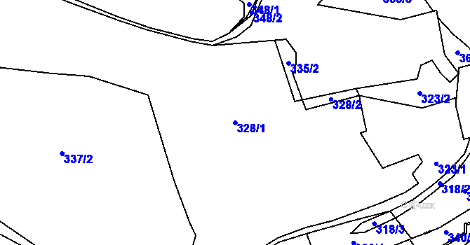 Parcela st. 328/1 v KÚ Lachovice, Katastrální mapa