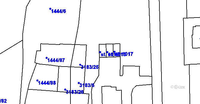 Parcela st. 1015 v KÚ Toužim, Katastrální mapa