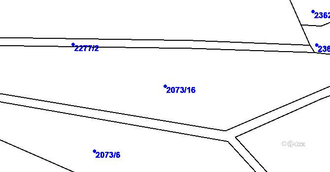 Parcela st. 2073/16 v KÚ Toužim, Katastrální mapa