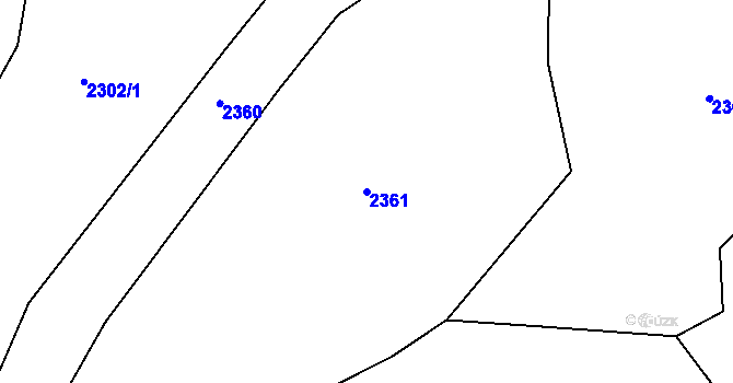Parcela st. 2361 v KÚ Toužim, Katastrální mapa