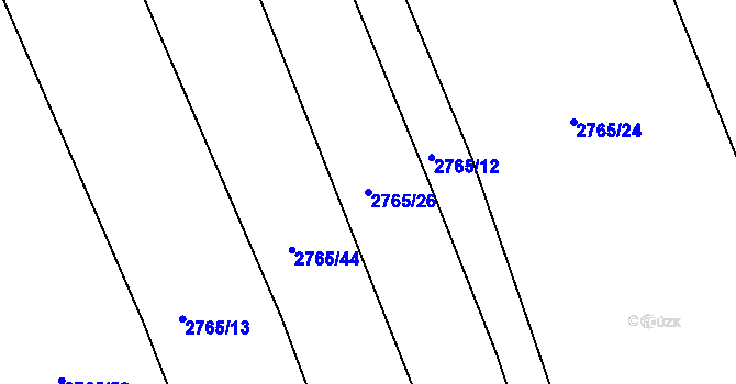 Parcela st. 2765/26 v KÚ Toužim, Katastrální mapa