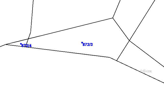 Parcela st. 872/3 v KÚ Toužim, Katastrální mapa